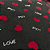 Malha Suede Pijama - Coração Love Fundo Preto - 1,60m de Largura - Imagem 1