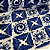 Tecido Crepe Sarjado Estampado - Geométrico Azul Royal - 1,50m de Largura | Textura Diagonal e Não Amassa - Imagem 1