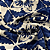 Tecido Crepe Sarjado Estampado - Geométrico Azul Royal - 1,50m de Largura | Textura Diagonal e Não Amassa - Imagem 3