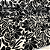 Tecido Crepe Sarjado Estampado - Floral Abstrato Preto e Branco - 1,50m de Largura | Textura Diagonal e Não Amassa - Imagem 1