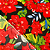 Tecido Chita Poliéster - Floral Vermelho Fundo Preto - 1,50m de Largura - Imagem 3