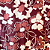 Tecido Viscose com Elastano Estampada - Floral Grande Marsala - 1,50m de Largura - Imagem 1