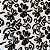 Tecido Viscose com Elastano Estampada - Floral Caricato Preto e Branco - 1,50m de Largura - Imagem 1