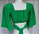 Blusa Cropped Corselet com Manga Zig Zag Morcego com Amarração Regulavel. - Imagem 3