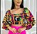 Blusa Cropped Estampado  com   Manga  Bufante - Imagem 2