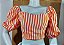 Blusa Cropped Estampado  com   Manga  Bufante - Imagem 9
