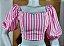 Blusa Cropped Estampado  com   Manga  Bufante - Imagem 11