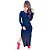 Vestido Tricot Canelado Com Fenda Manga Longa - Preto - Imagem 1