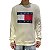 Moletom Tommy Jeans Careca Big Flag Off White - Imagem 1