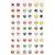 Cartela Botões de Letras Resinadas Redondas Alfabeto cód 620 - Imagem 2