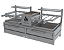 Parrilla Dupla Residencial Premium INOX 304 - Bancada 118 x 45cm - Com Espetos - Imagem 1