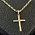 Pingente Cruz Lisa Diamantada – Banhado a Ouro 18K - Imagem 1