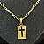 Pingente Placa com Cruz Vazada – Banhado a Ouro 18K - Imagem 1