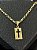PINGENTE PLACA CRUCIFIXO VAZADO   P( 1g- 2x2cm) - BANHO DE OURO 18k - Imagem 1