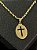 PINGENTE MEDALHA CRUCIFIXO VAZADO   P( 1g- 2x2cm) - BANHO DE OURO 18k - Imagem 1