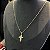 CORRENTE TIJOLINHO( 1.5MM-70CM) + PINGENTE CRUCIFIXO -    FECHO COM MARCAÇÃO 750 -  BANHADO A OURO 18K. - Imagem 6