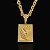 PINGENTE PLACA FÉ CRAVEJADO (8g- 3x3cm) (G) - BANHO DE OURO 18k - Imagem 2