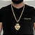 CORRENTE FRISO S( 8mm- 70Cm) + PINGENTE JESUS É O DONO DO LUGAR - FECHO COM MARCAÇÃO 750 - BANHADO A OURO 18K - Imagem 1