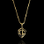 CORRENTE VENEZIANA ( 1.5mm- 70cm) + PINGENTE ESCUDO DA FÉ VAZADO  - BANHO DE OURO 18k - Imagem 2