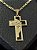 PINGENTE CRUCIFIXO  COM JESUS 3D VAZADO ( 3g- 3x3,5cm)- BANHO DE OURO 18k - Imagem 1