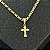 Pingente Crucifixo com Jesus Pontas Trabalhadas – Banhado a Ouro 18K - Imagem 1
