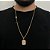 CORRENTE CADEADO( 3mm- 70Cm) + PINGENTE PLACA COM PAI NOSSO - BANHADO A OURO 18k - Imagem 1