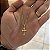 Corrente Tijolinho 1.5mm 70cm + Pingente crucifixo pp – Banhada a Ouro 18K - Imagem 5