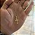 Corrente Tijolinho 1.5mm 70cm + Pingente crucifixo pp – Banhada a Ouro 18K - Imagem 1