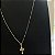 Corrente Tijolinho 1.5mm 70cm + Pingente crucifixo pp – Banhada a Ouro 18K - Imagem 6