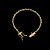 PULSEIRA CADEADO (3MM - 5g)- 21 CM  - FECHO COM MARCAÇÃO 750 - BANHO DE OURO 18k. - Imagem 1