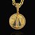 PINGENTE NOSSA SENHORA MEDALHA COM CATEDRAL  CRAVEJADO( 12g- 3x3cm)(G) - BANHO DE OURO 18k - Imagem 1