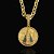 CORRENTE CADEADO( 7mm- 70Cm) + PINGENTE MEDALHA NOSSA SENHORA CRAVEJADA G - FECHO COM MARCAÇÃO 750 -BANHADO A OURO 18K - Imagem 2