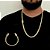 CORRENTE PIASTRINE FECHO GAVETA   (7mm- 70cm) + PULSEIRA PIASTRINE FECHO GAVETA   (7mm- 20cm) - BANHADO A OURO 18K - Imagem 1