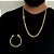CORRENTE + PULSEIRA LACRAIA FECHO COM NOSSA SENHORA (7mm -70CM)-  46G - FECHO COM MARCAÇÃO 750 -BANHADO A OURO 18K - Imagem 1