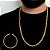 CORRENTE + PULSEIRA BAIANA  FECHO CANHÃO   (6MM-70CM) - BANHADO A OURO 18K - Imagem 2