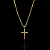 CORRENTE PIASTRINE( 2mm - 70cm) + PINGENTE CRUZ DETALHADA - BANHADA A OURO 18K. - Imagem 4