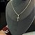 CORRENTE GRUMET( 2mm-60 ou 70cm) + PINGENTE CRUCIFIXO - BANHADO A OURO 18K - Imagem 1