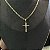 CORRENTE GRUMET( 2mm-60 ou 70cm) + PINGENTE CRUCIFIXO - BANHADO A OURO 18K - Imagem 7