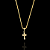 CORRENTE VENEZIANA ( 1.5MM- 70CM) + PINGENTE MEDALHA CRUCIFIXO MINI -  BANHADO A OURO 18K. - Imagem 2