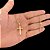 CORRENTE  TIJOLINHO( 1.5MM-70CM) + PINGENTE CRUZ - BANHADO A OURO 18K. - Imagem 1