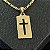 Pingente Placa com Cruz Vazada 3g 3x3,5cm – Banhado a Ouro 18K - Imagem 1