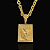 CORRENTE LACRAIA (10mm- 70cm )+ PINGENTE PLACA FÉ GRANDE -  FECHO COM MARCAÇÃO 750 - BANHADO A OURO 18K - Imagem 3
