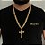 CORRENTE LACRAIA (10mm- 70cm )+ PINGENTE CRUZ CRAVEJADA AMARRADA GRANDE - BANHADO A OURO 18K - Imagem 1