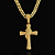 CORRENTE LACRAIA (10mm- 70cm )+ PINGENTE CRUZ CRAVEJADA AMARRADA GRANDE - BANHADO A OURO 18K - Imagem 2