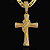 CORRENTE LACRAIA (10mm- 70cm )+ PINGENTE CRUZ CRAVEJADA AMARRADA GRANDE - BANHADO A OURO 18K - Imagem 3