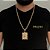 CORRENTE CADEADO( 8mm- 70cm) + PINGENTE PLACA NOSSA SENHORA CRAVEJADA EM ZIRCONIA  - FECHO COM MARCAÇÃO 750 - BANHADO A OURO 18k - Imagem 1