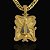 CORRENTE CADEADO( 8mm- 70cm) + PINGENTE PLACA NOSSA SENHORA CRAVEJADA EM ZIRCONIA  - FECHO COM MARCAÇÃO 750 - BANHADO A OURO 18k - Imagem 2