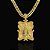 CORRENTE CADEADO( 8mm- 70cm) + PINGENTE PLACA NOSSA SENHORA CRAVEJADA EM ZIRCONIA  - FECHO COM MARCAÇÃO 750 - BANHADO A OURO 18k - Imagem 3