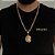 CORRENTE CADEADO( 8mm- 70cm) + PINGENTE ROSTO DE JESUS CRISTO CRAVEJADO EM ZIRCONIA  - BANHADO A OURO 18k - Imagem 1