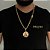 CORRENTE CADEADO( 8mm- 70cm) + PINGENTE MEDALHA NOSSA SENHORA CRAVEJADO EM ZIRCONIA  - BANHADO A OURO 18k - Imagem 1